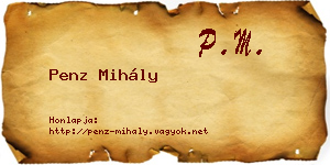 Penz Mihály névjegykártya